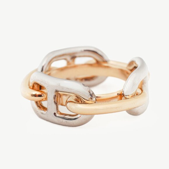 Hermes Regate Two-Tone Palladium-Plated Scarf 90 Ring - Picture 1 of 5